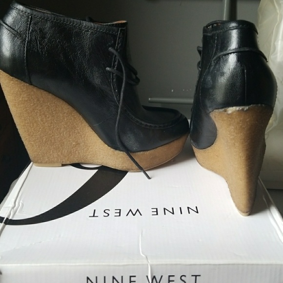 Nine West Shoes - Leather gum sole wedges